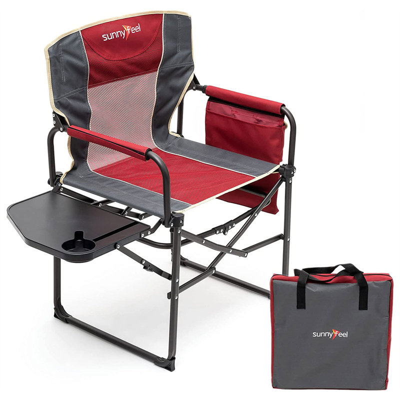 Folding Director Chair, Black/Red