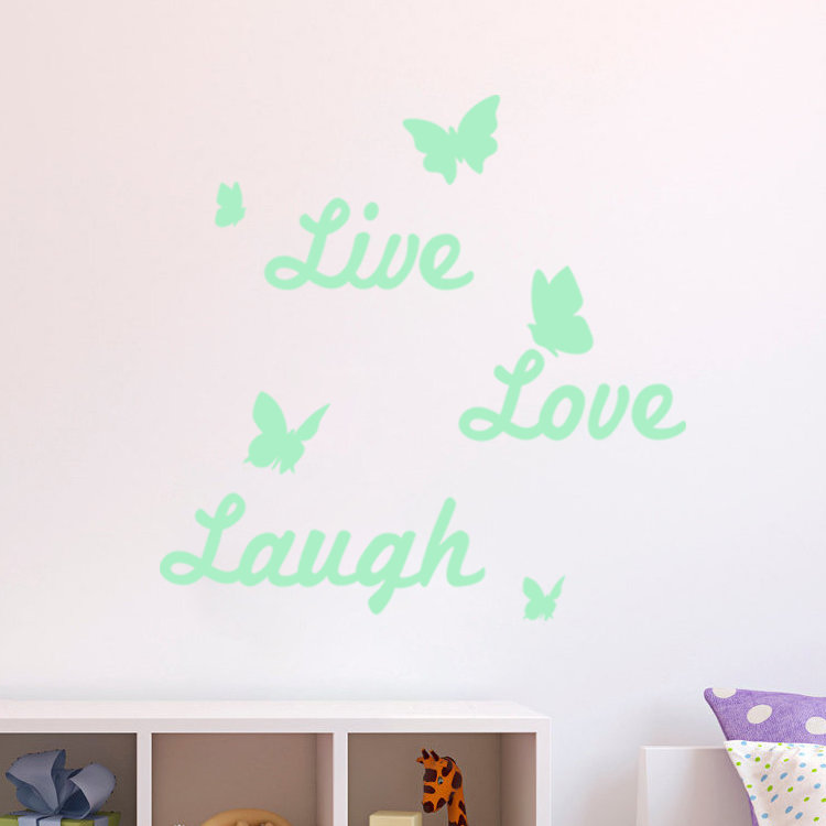 Décalcomanie murale lumineuse de rire live love