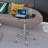 Adjustable Height Transparent Tempered Glass Table Desk Table With Lockable Wheels-1389531076
