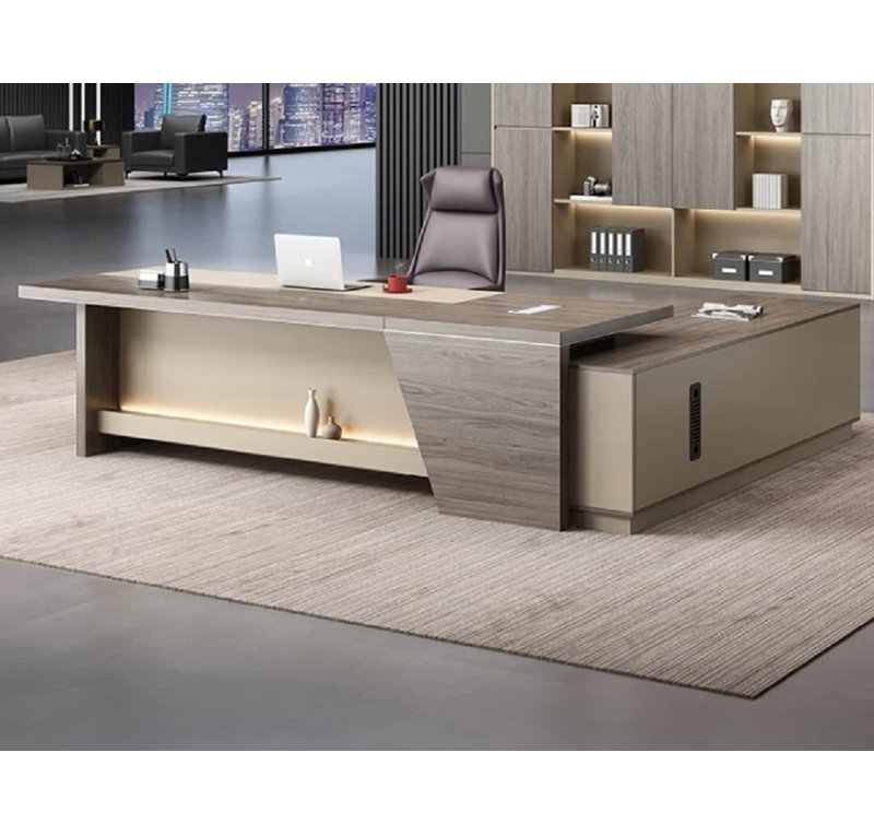 Myrtlene Adjustable Executive Desk, 75cm H x 240cm W x 90cm D