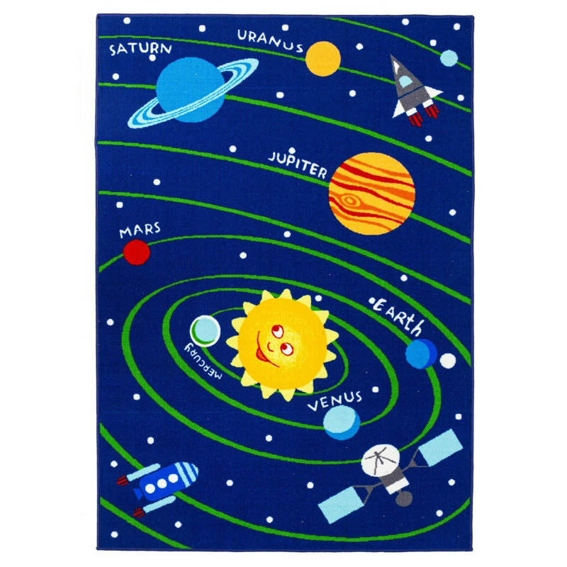 Tapis bleu éducatif Swallow, Rectangle 8 pi x 10 pi