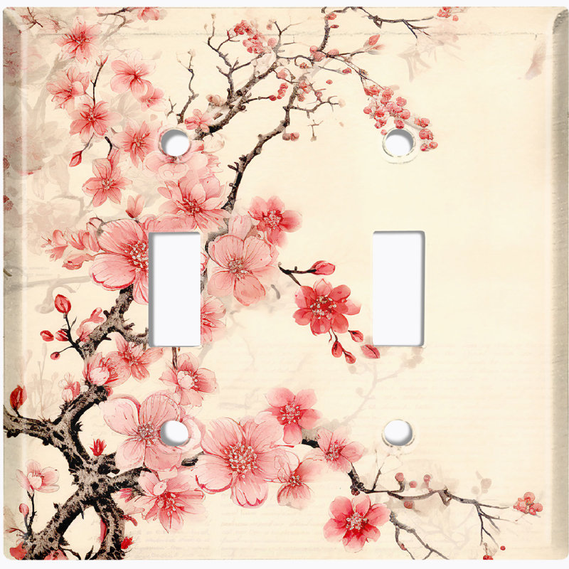 Plaque murale pour arbre de Noël rose et fleurs de sakura rose