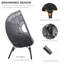 Fauteuil à œufs de patio en rotin New Grid Style