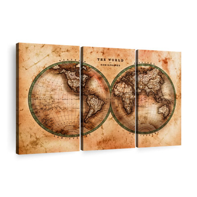 " Rustic Hemispheres Map "