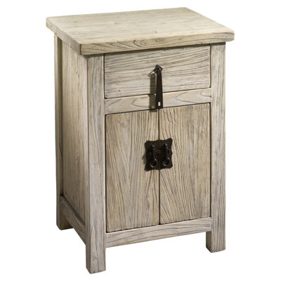 Jixi 42cm W Solid Wood Bedside Table