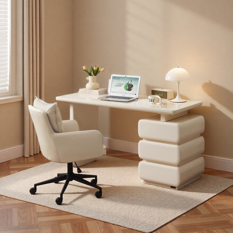 Creamy Style Elegant And Durable Writing Desk