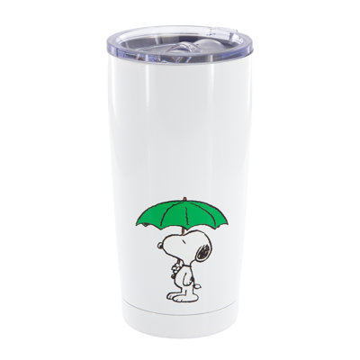 Gibson Peanuts 17-ounce Thermal Tumbler With Lid In White