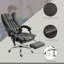 Chaise de bureau en microfibre Vinsetto, chaise d'ordinateur à haut dossier avec massage à 6 points, chaleur, hauteur réglable et repose-pieds rétractable