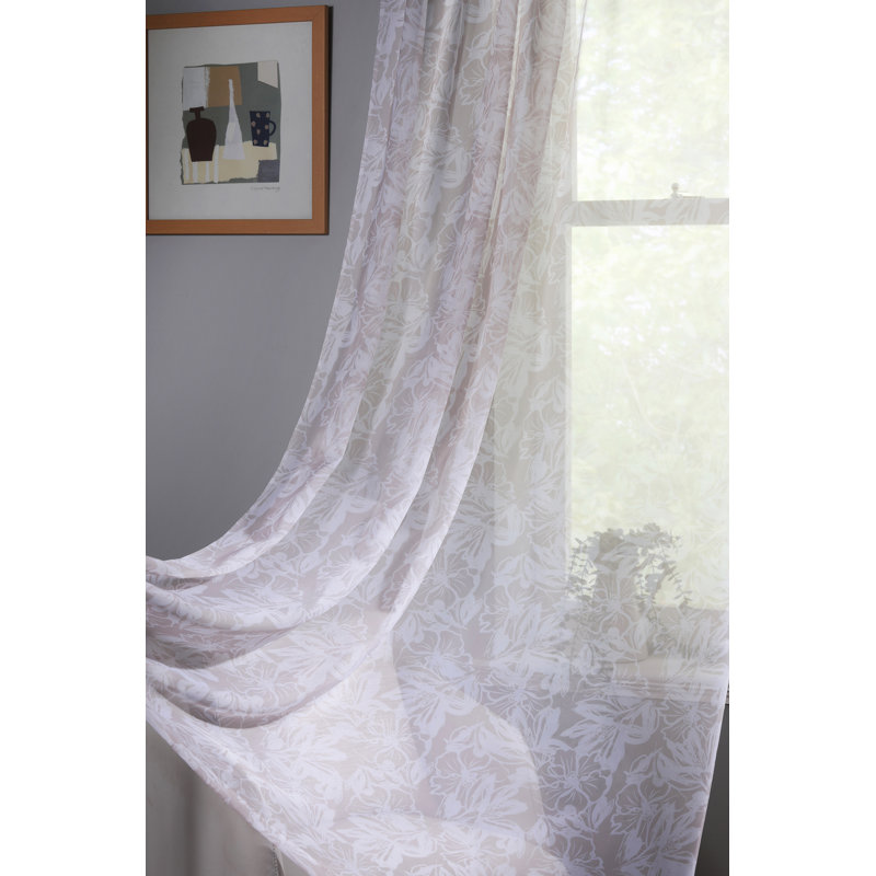 Hessville Voile Semi Sheer Curtain Single Panel, 150cm Width x 183cm Drop