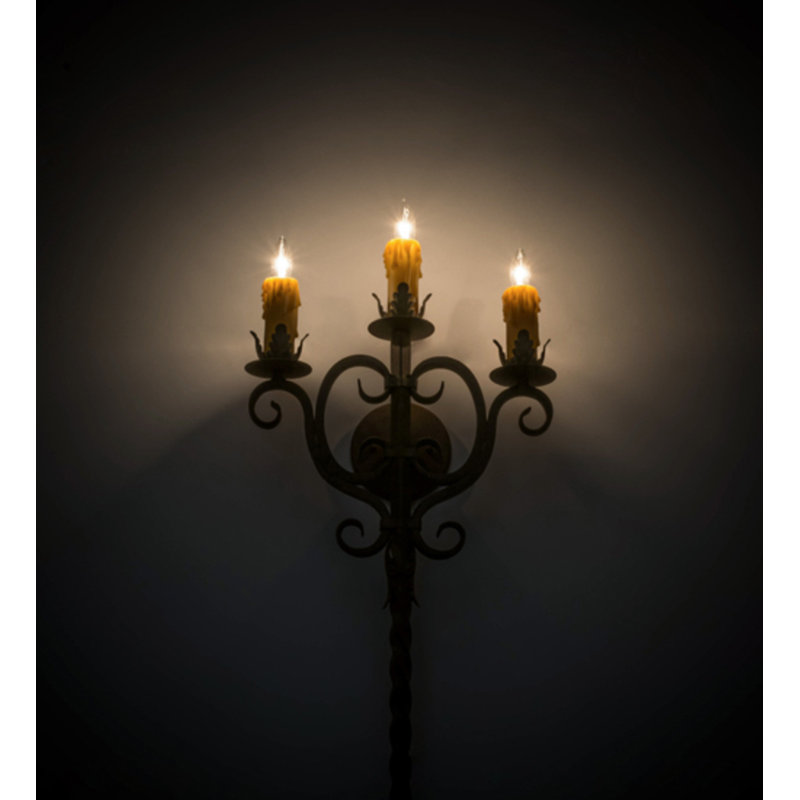 Palmira 3 - Light Candle Wall Light, Organic Rust