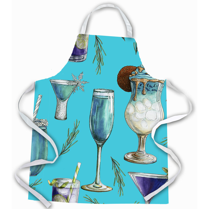 Tablier pour boissons et cocktails, Bleu / Brun