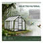 Serre grise en aluminium gris avec panneaux en polycarbonate, 6,2 pi x 8,3 pi x 6,6 pi