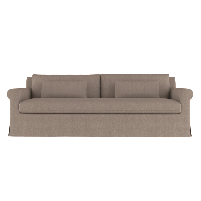 Canapé à accoudoirs arrondis Ludlow, Ponce de lin Box Weave, H 34 po x l 84 po x P 38 po, Ébène