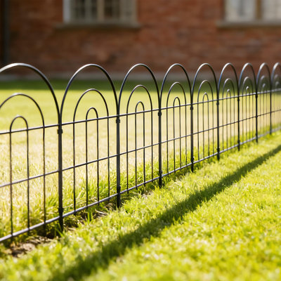 60cm H x 3.3m L(Panels) Metal Garden Fence, No-Dig Outdoor Decorative Border for Flower Beds, Yards and Light Animal Barriers