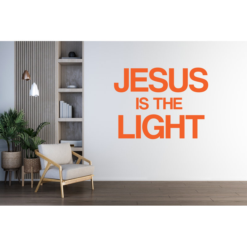 «Jesus Is The Light», panneau mural mural, Orange, H 46 po x l 35 po