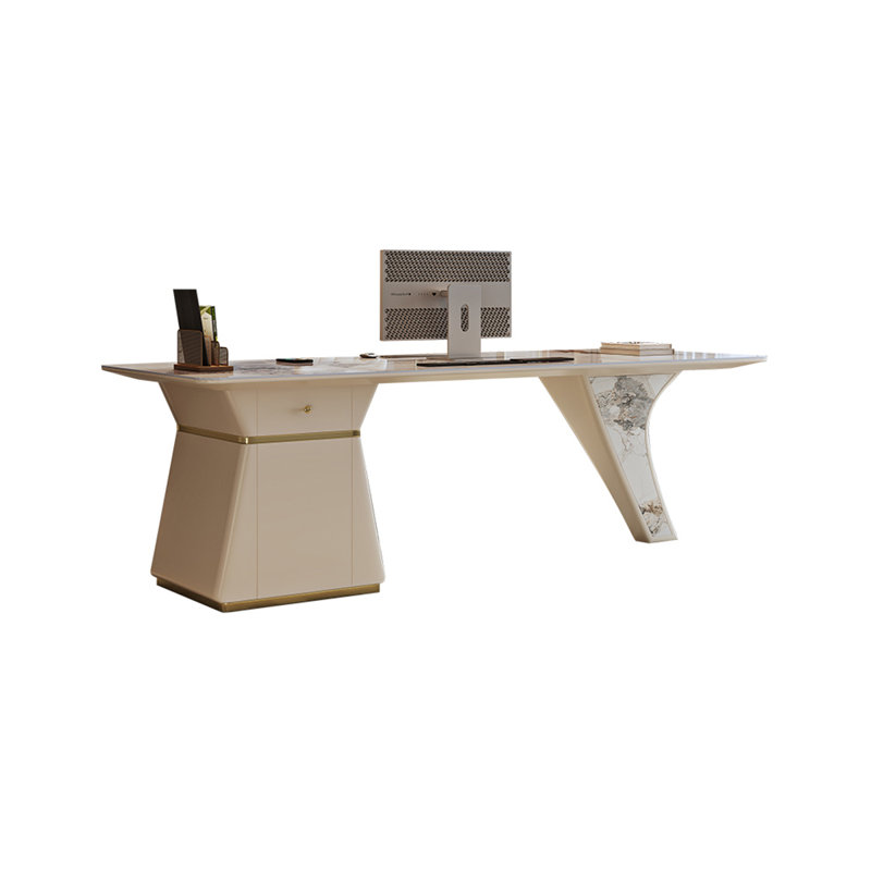 70.87"Light Luxury High-End Sintered Stone Rectangular Office Desk, 29.53" H x 70.87" W x 31.5" D