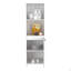 Kitchen Pantry H 59 po, deux tablettes de rangement ouvertes, armoire à une porte, deux tablettes intérieures, blanc