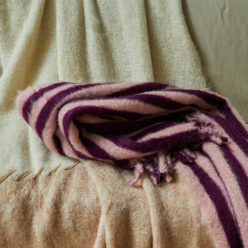 Hand Woven Blanket, Pink/Purple