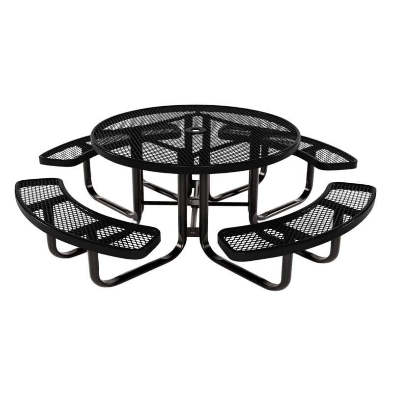Table de pique-nique ronde de 117 cm (46 po), extensible, jaune, pour enfants, 46 In, Round Childrens, Expanded Metal, Jaune