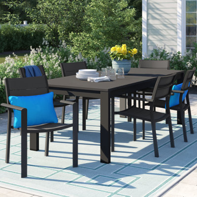 Kaden 6 - Person Patio Dining Set Rectangular Table