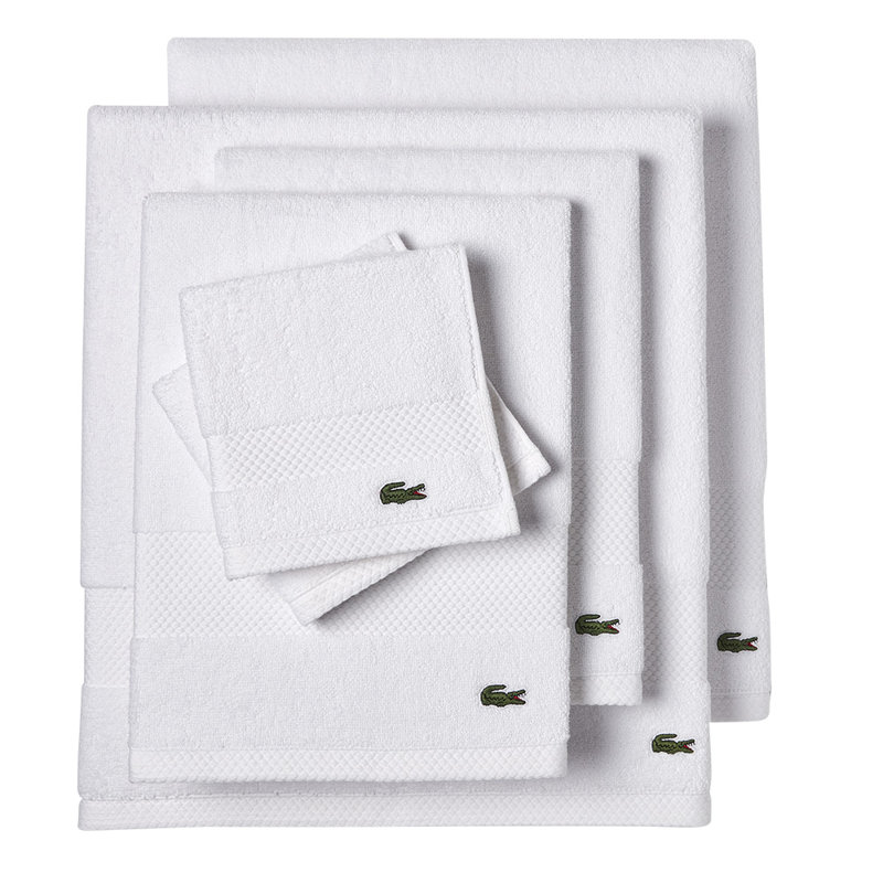 Ensemble de serviettes en coton 6 pièces Lacima Heritage - serviettes de bain de luxe ultra-douces, très absorbantes et à séchage rapide (2 serviettes de bain, 2 serviettes à main, 2 débarbouillettes), blanc