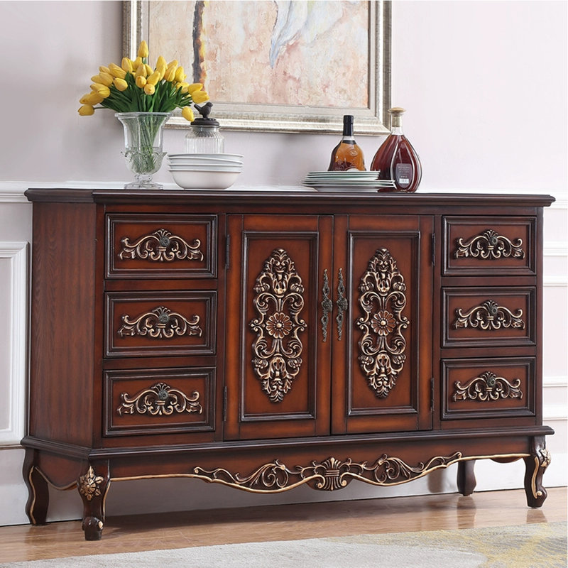 Buffet brun massif et bois manufacturé