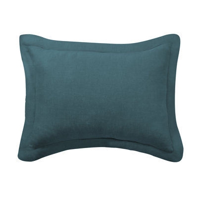 Washed Linen Teal Blue Sham