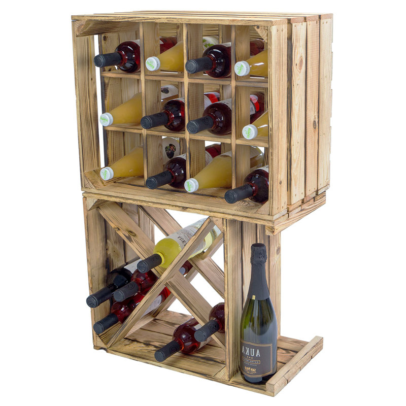 Santel Floor Wine Bottle Rack Flamed, Geflammt