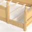 Lit simple Montessori avec garde-corps pleine longueur et bibliothèque latérale, lit bas pour enfant avec rangement - Naturel-617513402-617513403