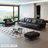 Black Genuine Leather Standard Sofa