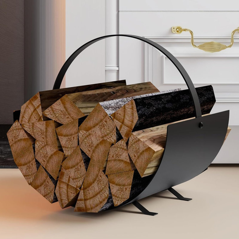 35cm W Steel Log Rack