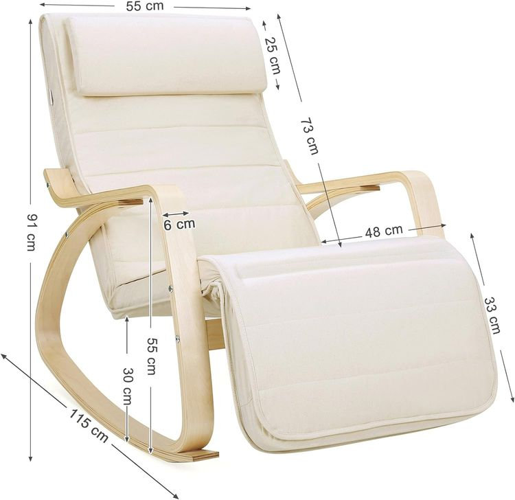 Chaise berçante Noralf, Blanc