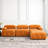 Modular Sectional Sofa, Button Tufted Designed and DIY Combination,L Shaped Couch with Reversible Ottoman, Ivory Teddy Fabric-626980078
