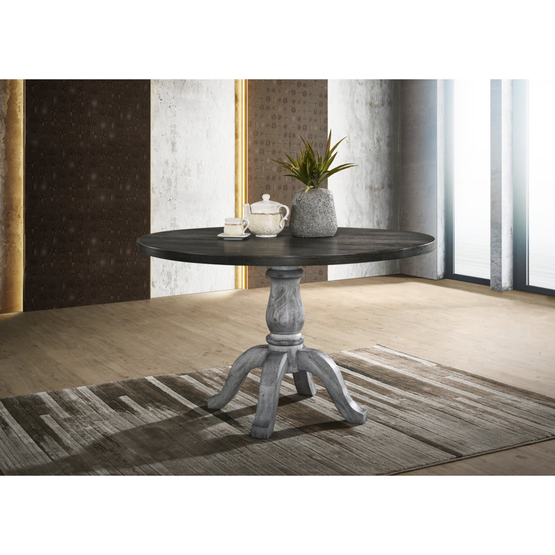 Iris Round Pedestal Wood Dining Table