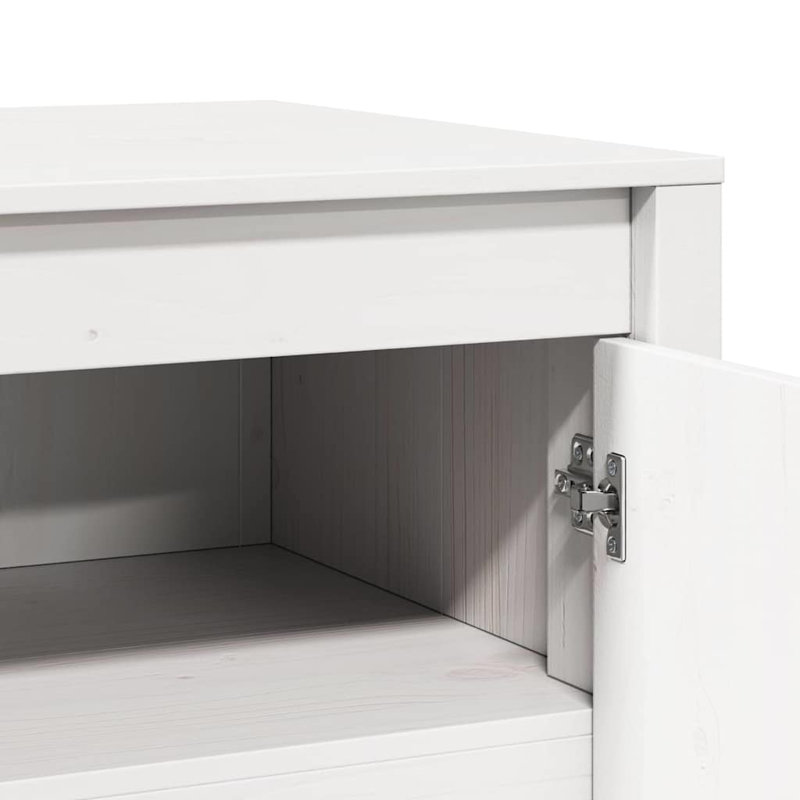 Vidaxl Kitchen Cabinet White 106 X 55 X 64 Cm Solid Pine Wood, White