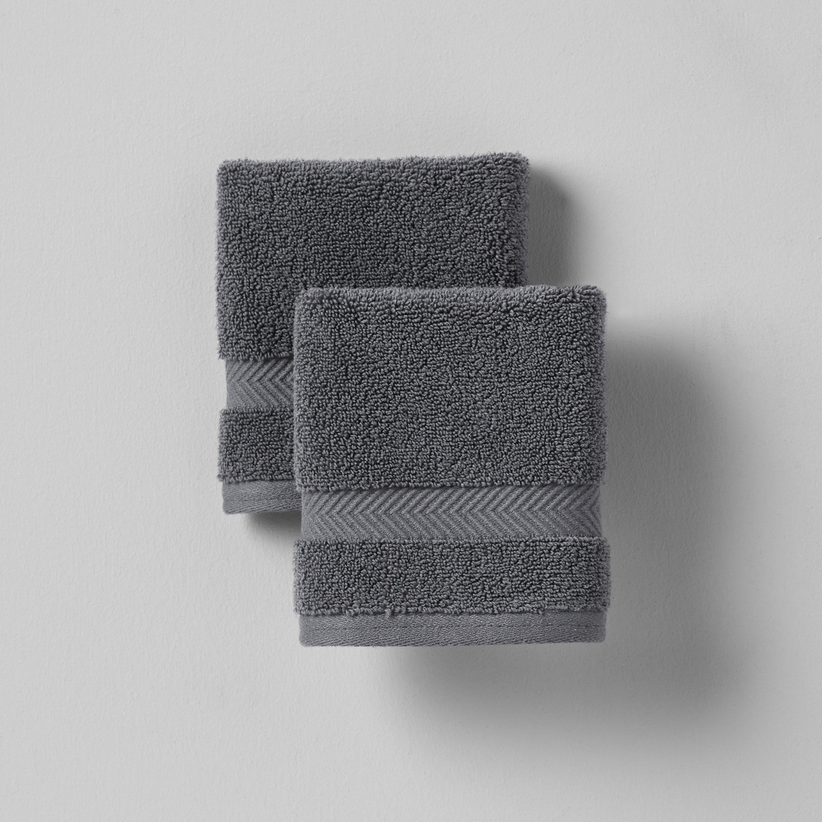 Rane Plush Cotton Washcloth, Charcoal