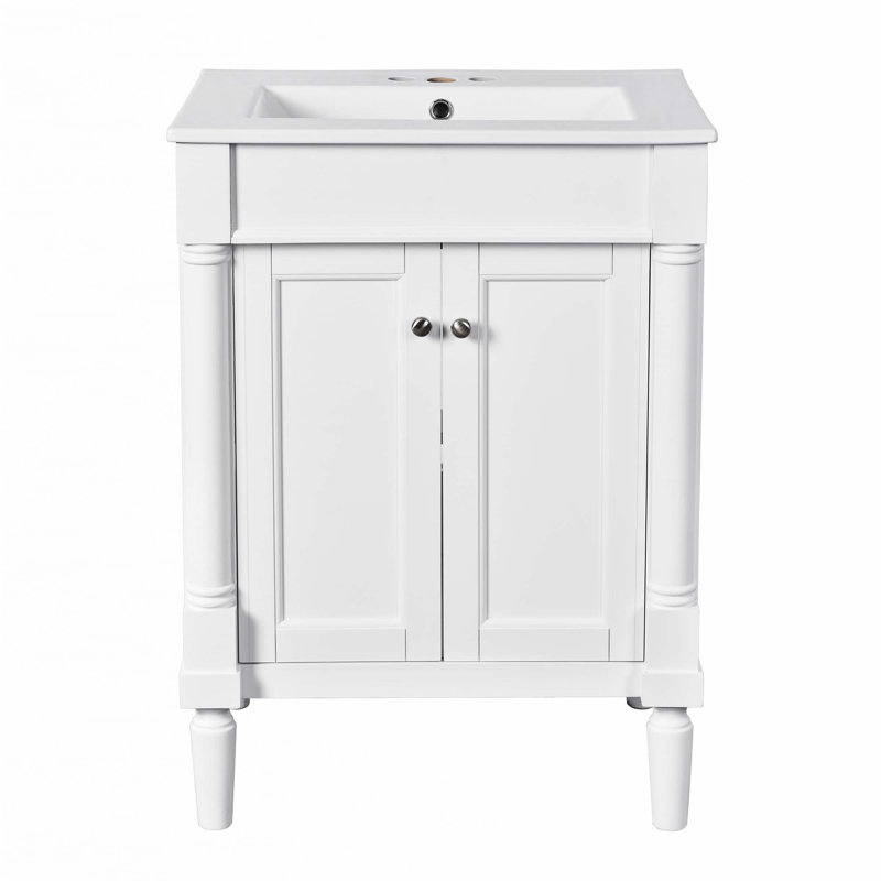 Meuble-lavabo 24 po avec lavabo supérieur, Blanc