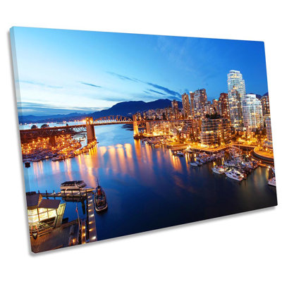 Vancouver Blue Skyline - Wrapped Canvas Print