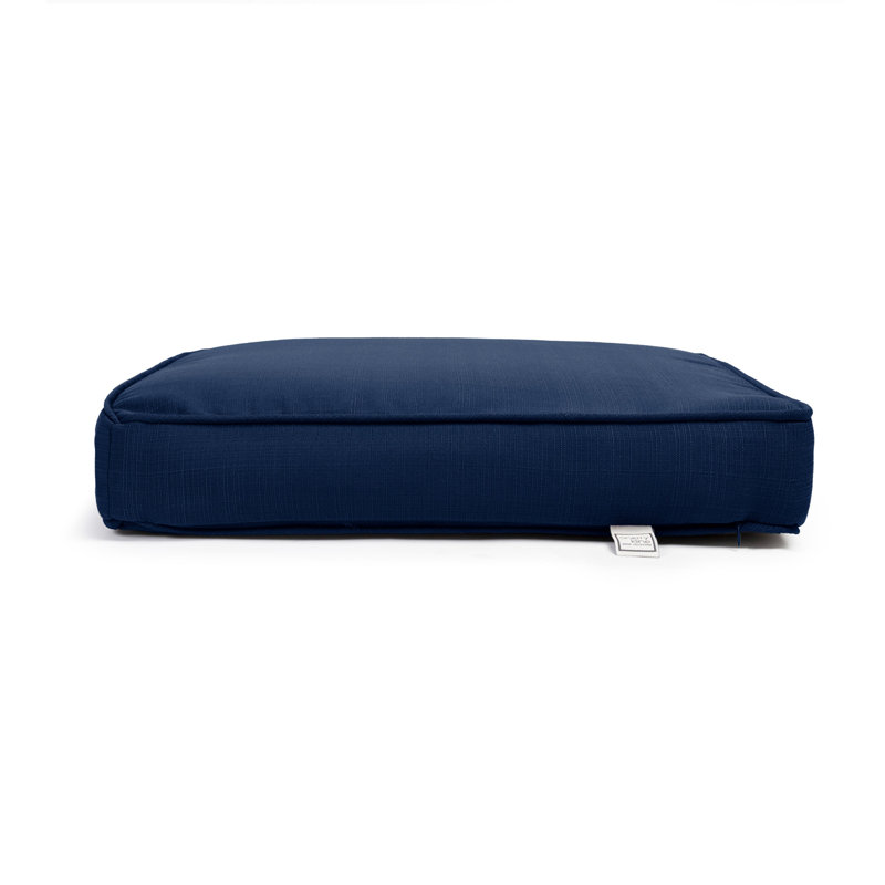 Gusseted And Corded Seat Cushion With Zipper, Filled With White Virgin Polyester Fiber., Indigo
