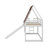 Wood Twin Size House Bunk Bed With Roof, Ladder And Slide