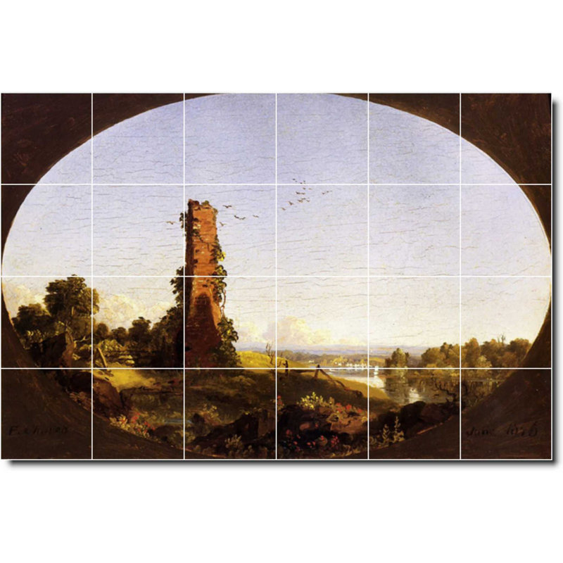 Carreau de céramique décorative 36 po x 24 po 6 po x 6 po, Paysage 01754