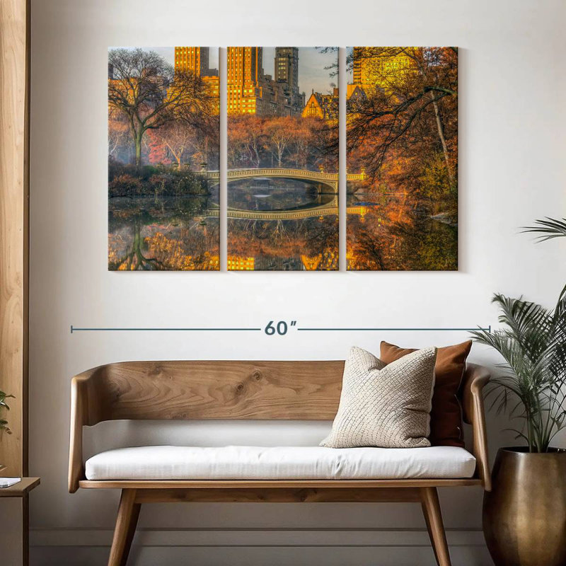 Nicci Bow Bridge en automne, H 32 po x l 50 po
