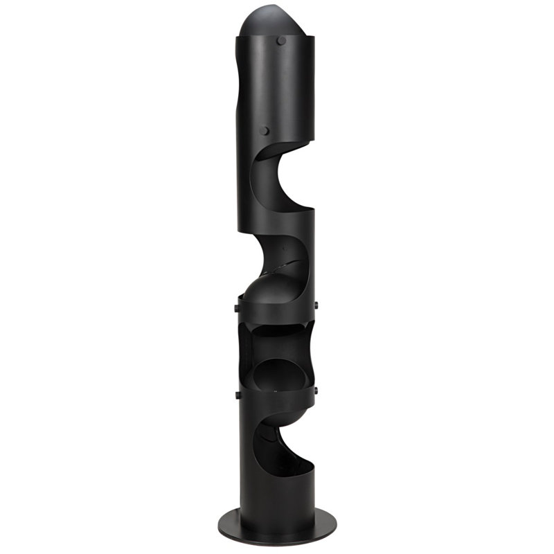 Columna 58'' Matte Black Column Floor Lamp with Outlet