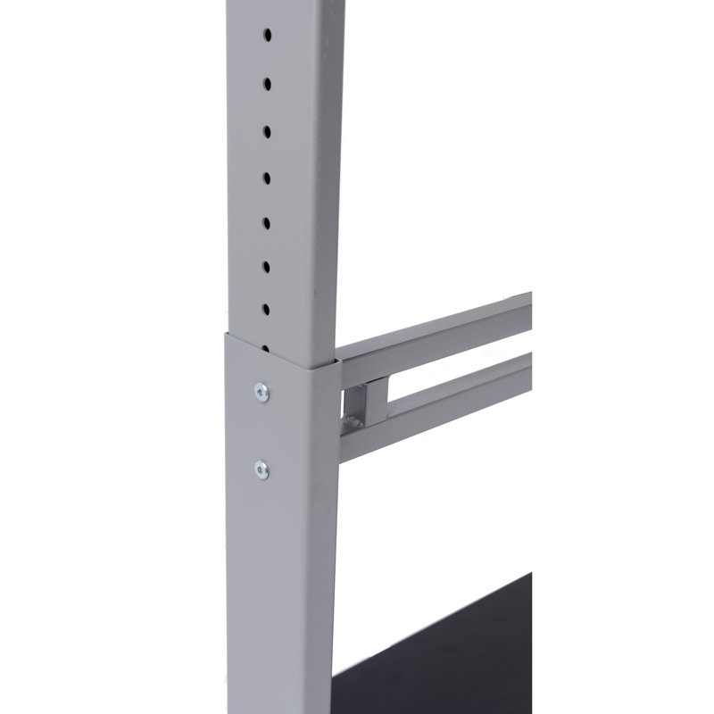 Adjustable Metal Base Standing Desk, 46.1" H x 39.4" W x 28.8" D, Black/Silver
