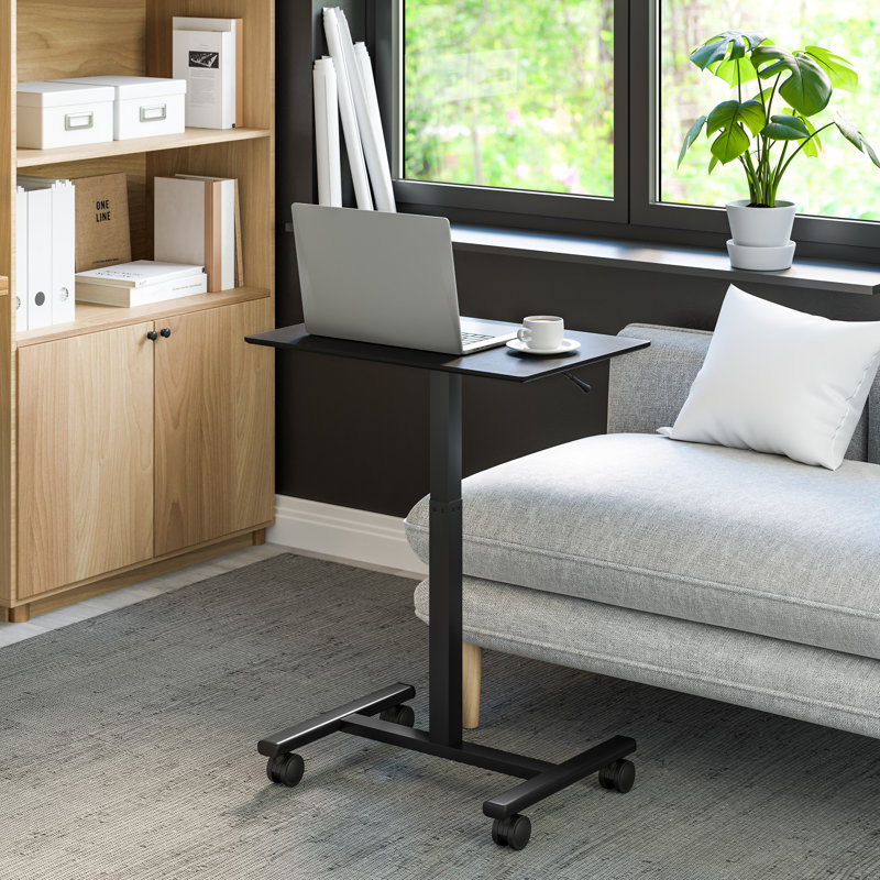 Bureau mobile à hauteur ajustable pour ordinateur portable 25,6 po airLIFT®, Noir, noir, noir, noir