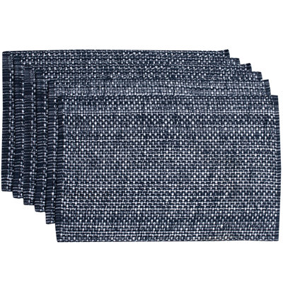 Ensemble de 6 ensembles de napperons tissés deux tons 13 x 19 100% coton