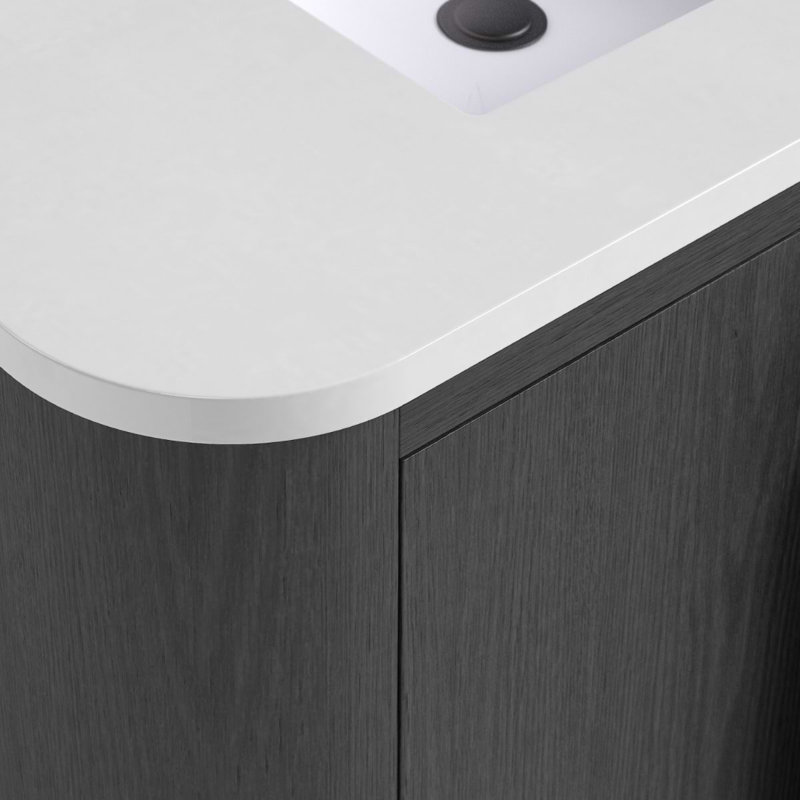 Harper Vanity, Ebony Oak, 60" W, Carrara Marble
