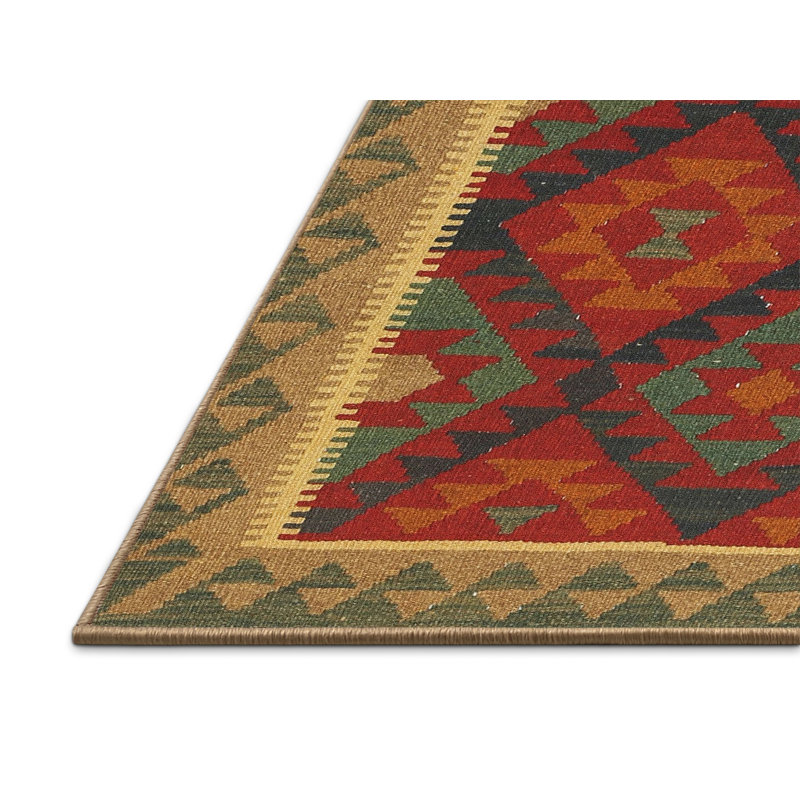 Tapis rouge / brun Southwestern, Rectangle 8 pi x 10 pi