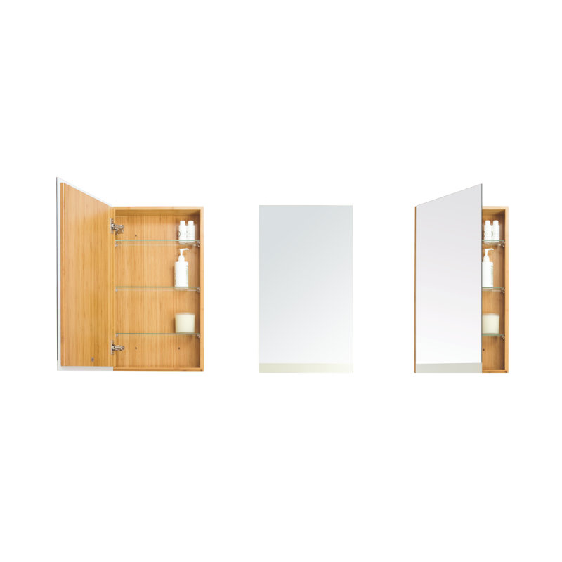Mendocino Surface Mirrored Bathroom Cabinets with Mirror and 4 Adjustable Shelves