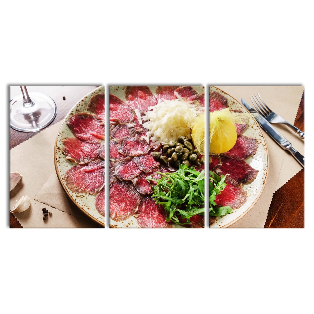 3-tlg. Leinwandbilder-Set Appetising Carpaccio